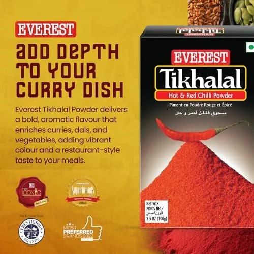 Everest Tikhalal Chilli Powder 500g (17.6 oz) | Authentic Indian Spice thumbnail 2