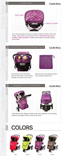 Manito Castle Beta Stroller Weather Shield (Chocolate) | UV Resistant, Water-Repellent, Fits Most Detachable Seat Strollers thumbnail 5