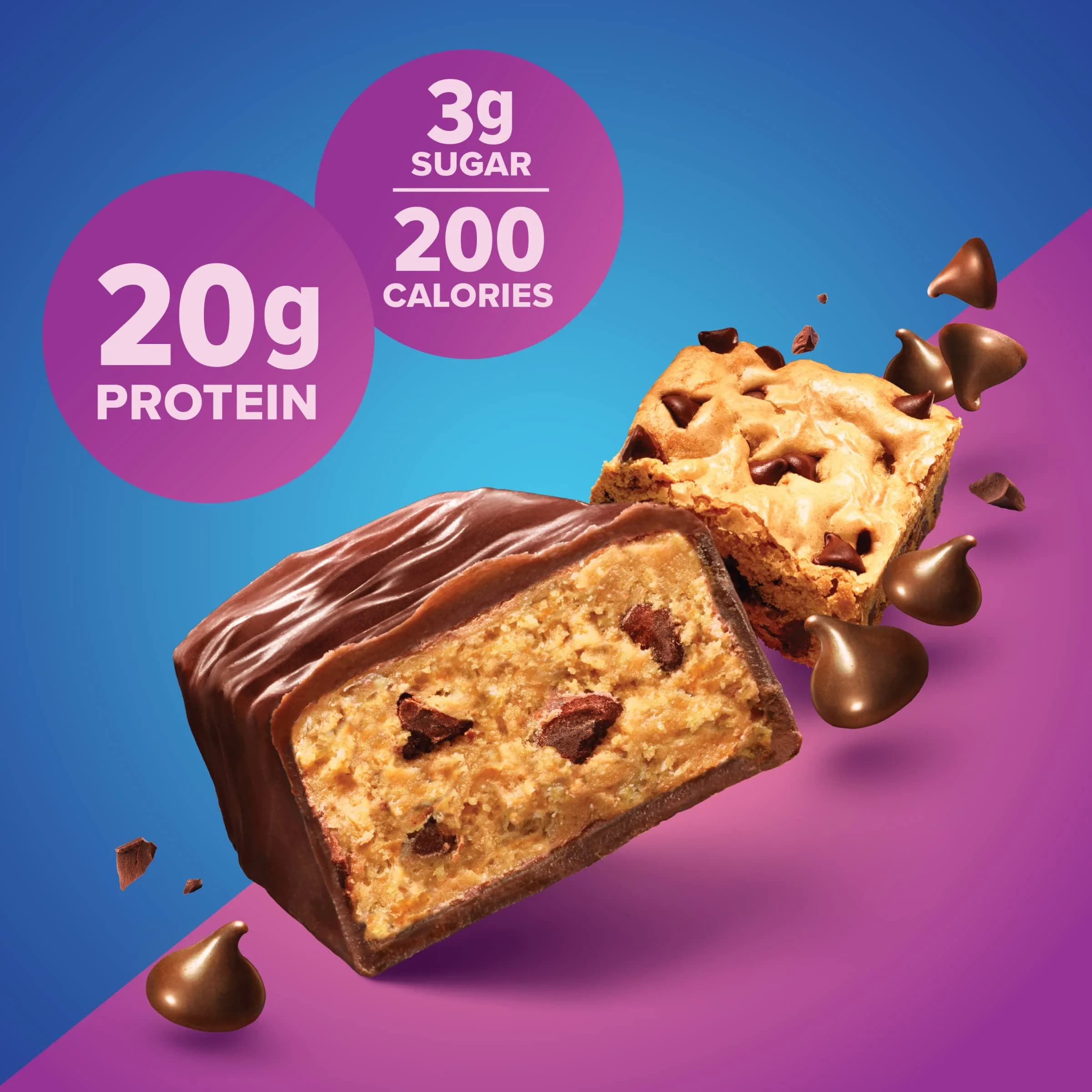 Pure Protein Chewy Chocolate Chip Protein Bars, 12 Count | 20g Protein Snack Food Bar - view 4