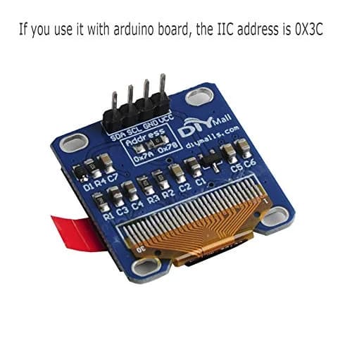 DIYmall 0.96" OLED Module I2C 128x64 Display for Arduino, Raspberry Pi | 3.3-5V, White thumbnail 3