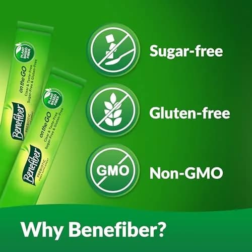 Benefiber On The Go Prebiotic Fiber Supplement Powder 196g (5.82 oz) | Digestive Health Support thumbnail 6