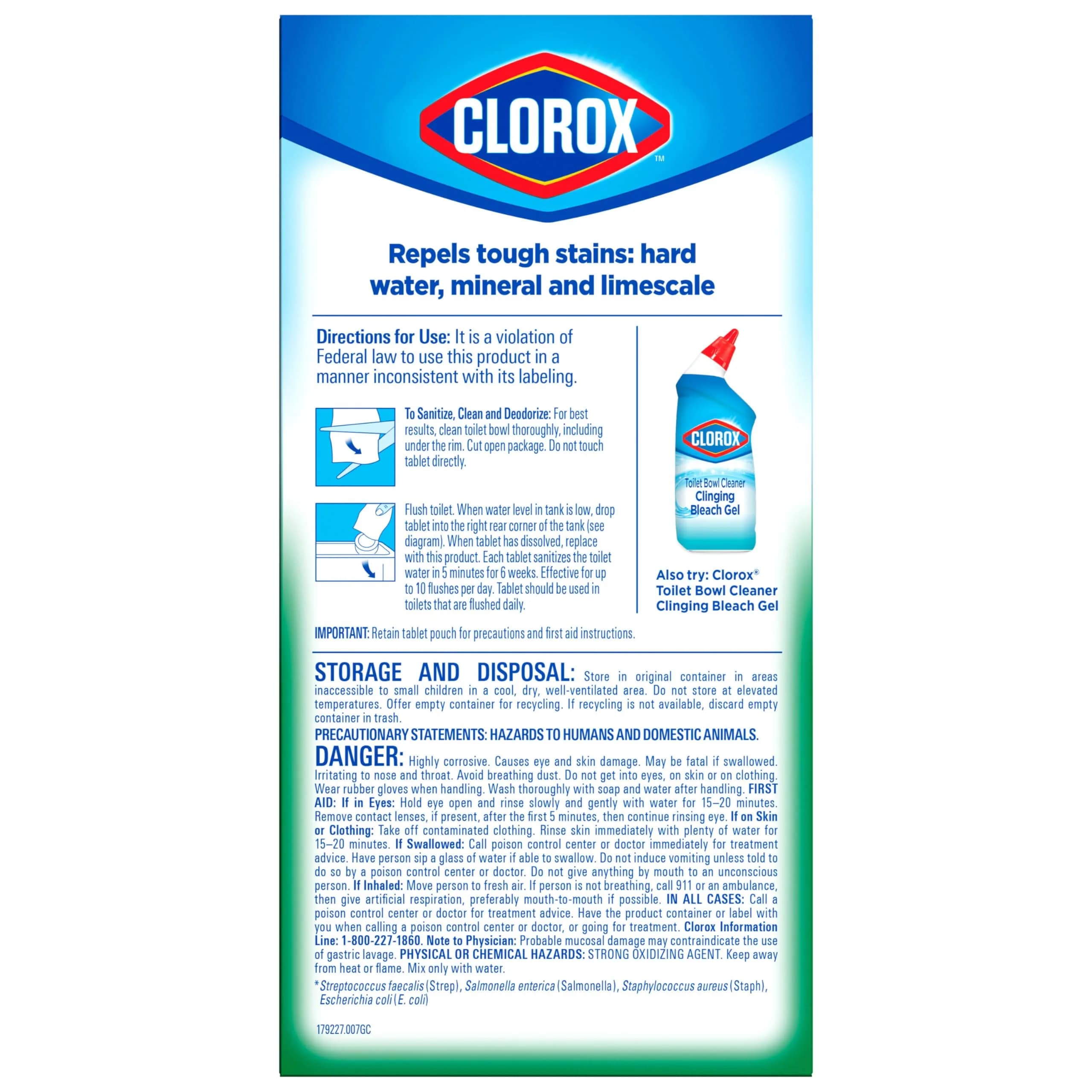 Clorox Ultra Clean Toilet Tablets Bleach 4 Count | Kills 99.9% of Bacteria & Prevents Stains - view 9