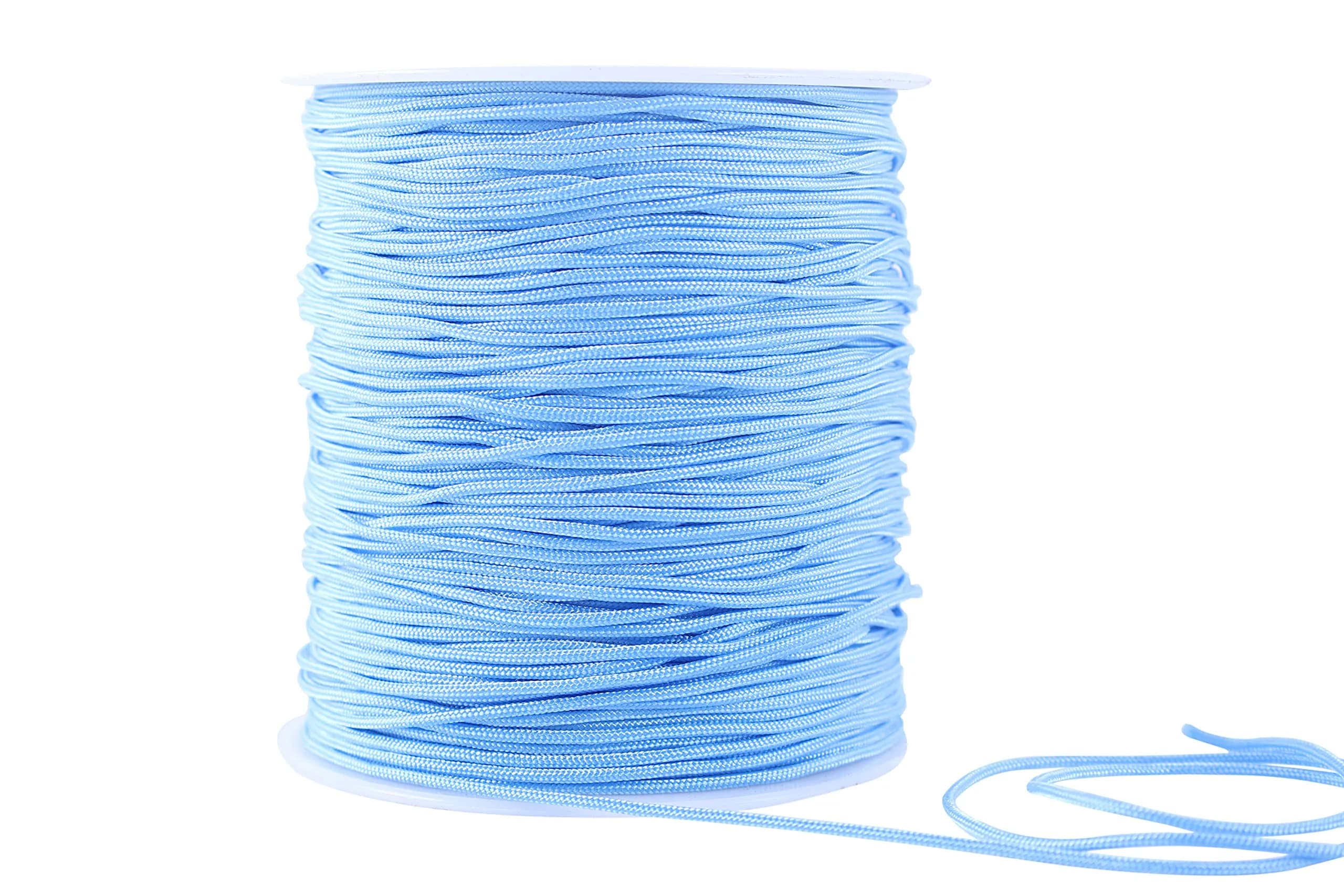 KONMAY Braided Nylon Beading Cord 1.5mm (135m/150 Yards) | Strong, Non-Stretch, Sky Blue - main product image