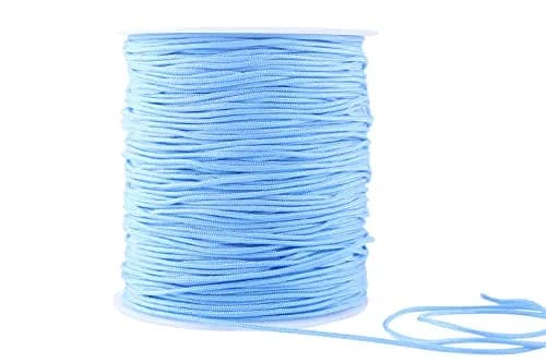 KONMAY Braided Nylon Beading Cord 1.5mm (135m/150 Yards) | Strong, Non-Stretch, Sky Blue thumbnail 1