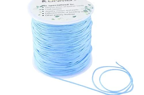 KONMAY Braided Nylon Beading Cord 1.5mm (135m/150 Yards) | Strong, Non-Stretch, Sky Blue thumbnail 2