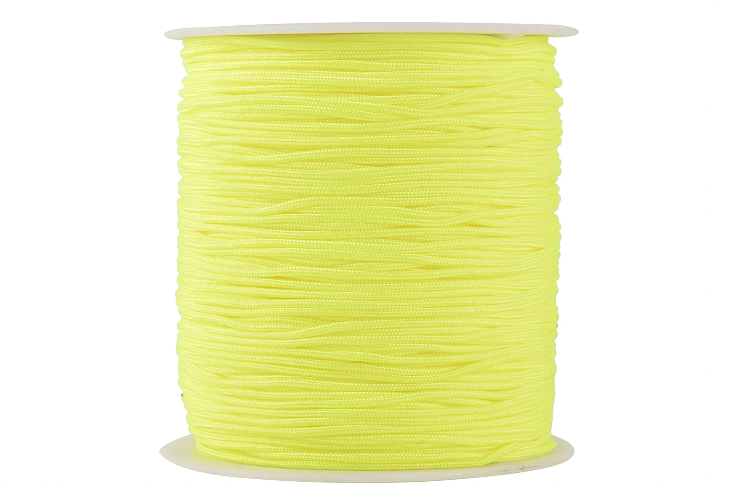 KONMAY Braided Nylon Beading Cord 1.5mm (137m) | Strong, Non-Stretch, Neon Yellow - main product image