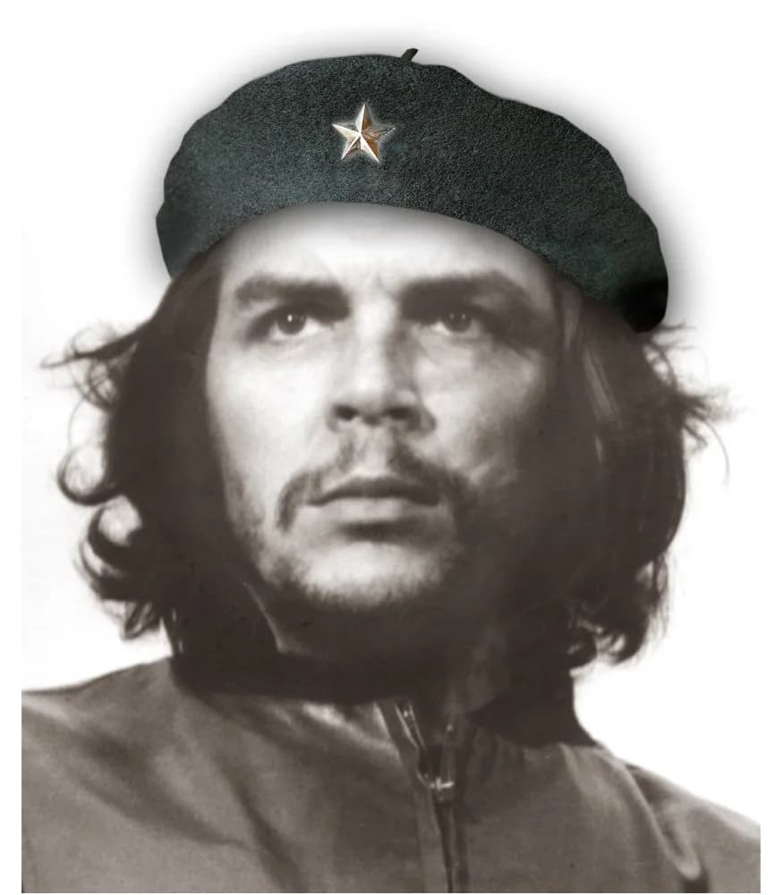 Che Guevara Store Original Beret Black with Silver Star, Small (54-57 cm) — Small