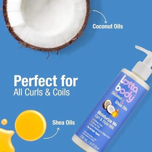 Lottabody Moisture Me Curl & Style Milk with Coconut & Shea Oils, 8 oz | Hydrates, Defines & Softens Curly Hair thumbnail 3