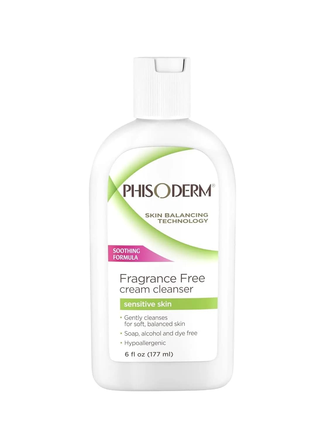 Phisoderm Fragrance Free Cream Cleanser For Sensitive Skin 540ml (18 Fl Oz) | Dermatologist Tested — 6 Fl Oz