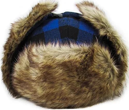 KBETHOS KBW-604 Roy-BLK Lumberjack Plaid Aviator Trapper Hat One Size | Classic Winter Style with Ear Flaps thumbnail 5