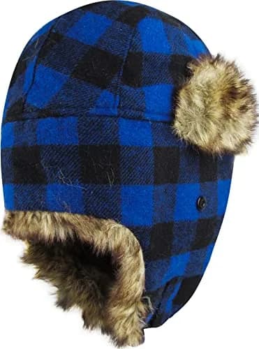 KBETHOS KBW-604 Roy-BLK Lumberjack Plaid Aviator Trapper Hat One Size | Classic Winter Style with Ear Flaps thumbnail 4