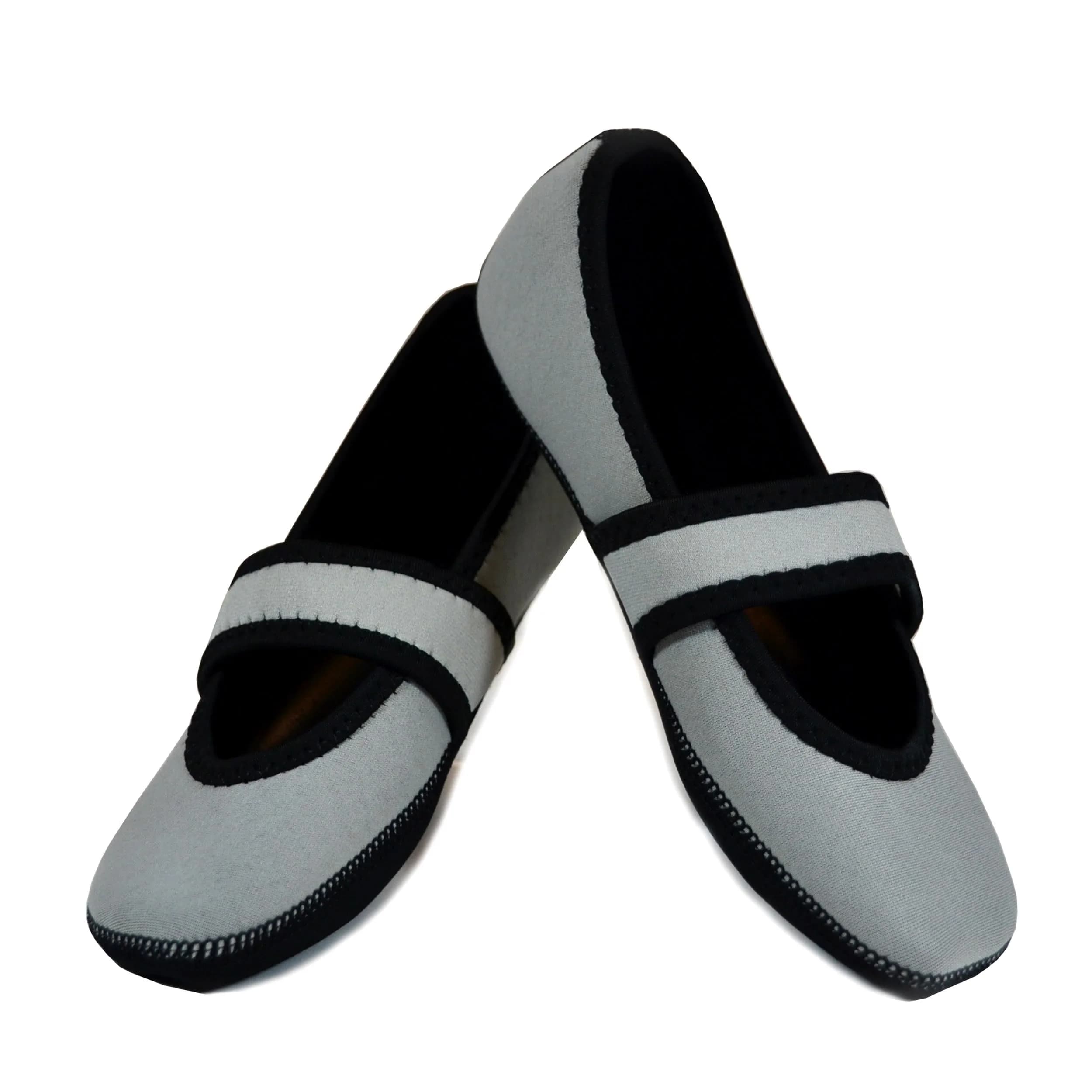 Nufoot Betsy Lou Women's Slippers Gray Medium | Foldable, Flexible Flats, Travel & Indoor Shoes