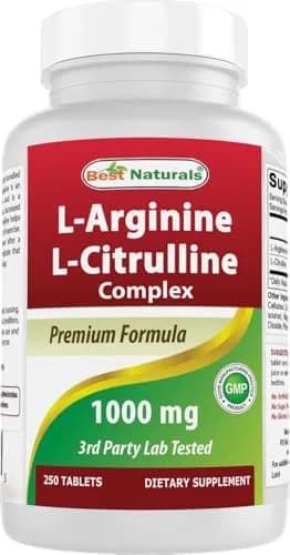 Best Naturals L-Arginine L-Citrulline Complex Tablets 250 Count | 1000mg Per Tablet, 3rd Party Tested thumbnail 1