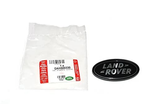 Land Rover Rear Body Oval Badge Black on Silver | Genuine Part DAH500330 thumbnail 1