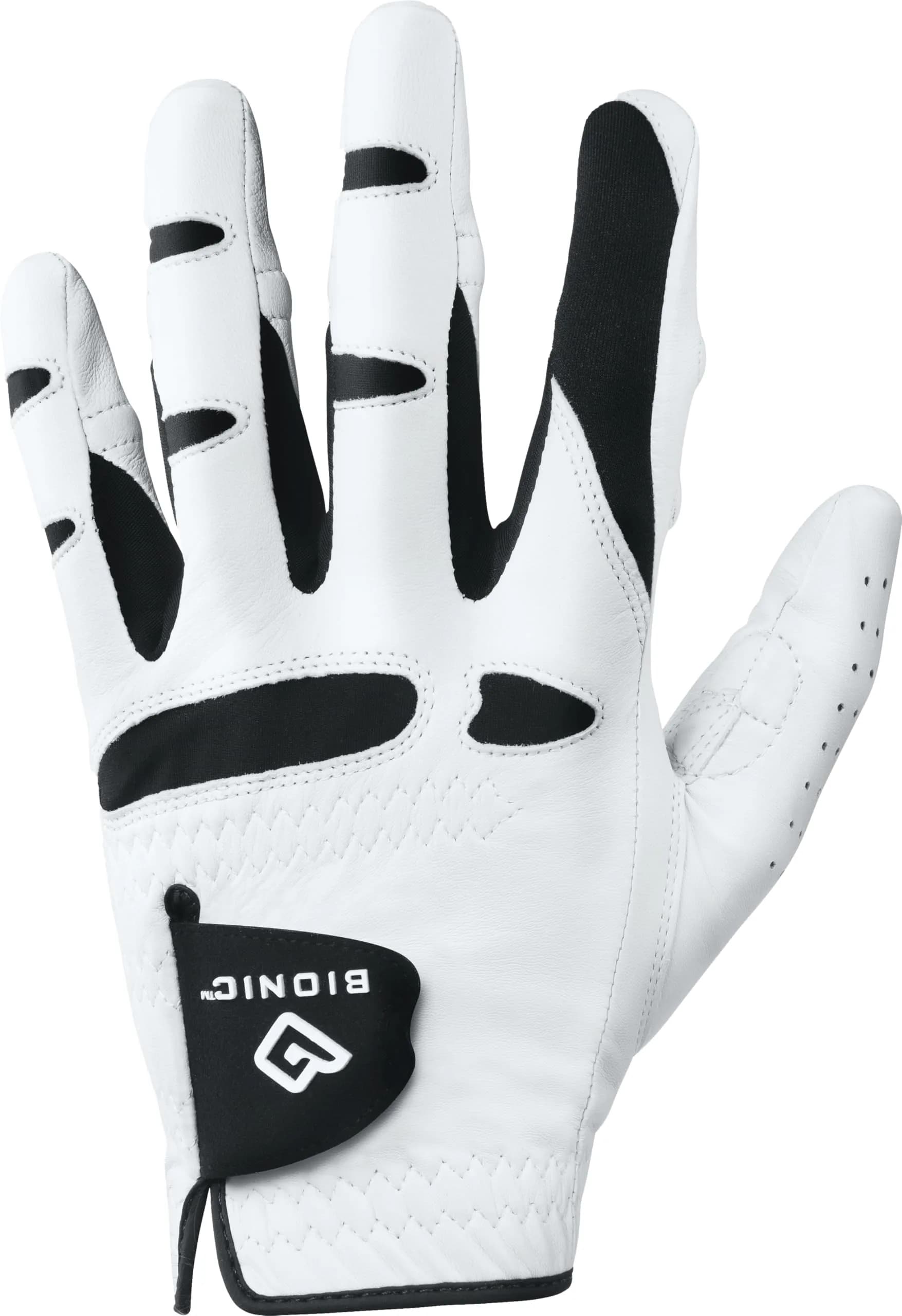Bionic Men's StableGrip Golf Glove White Large | Patented Natural Fit Leather Support