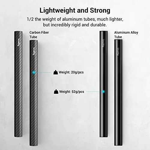 SMALLRIG 15mm Carbon Fiber Rod (Non-Thread), 20cm (8") Long, Pack of 2 | Lightweight & Rigid Camera Support thumbnail 4