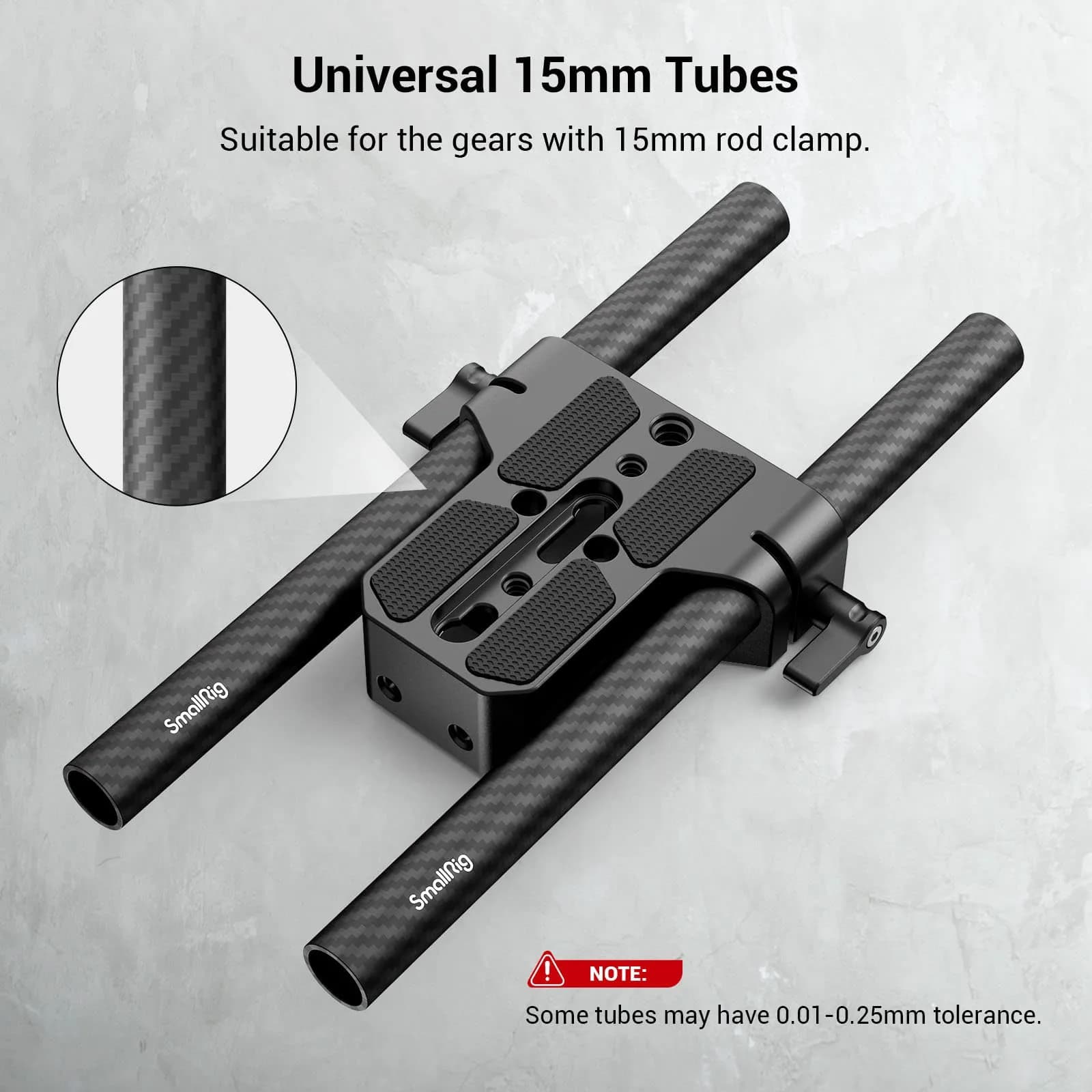 SMALLRIG 15mm Carbon Fiber Rod (Non-Thread), 20cm (8") Long, Pack of 2 | Lightweight & Rigid Camera Support - view 5