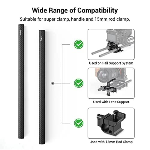 SmallRig 15mm Carbon Fiber Rods 30cm (12") Pack of 2 | Lightweight & Rigid Camera Support thumbnail 5