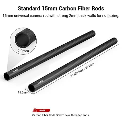 SmallRig 15mm Carbon Fiber Rods 30cm (12") Pack of 2 | Lightweight & Rigid Camera Support thumbnail 2