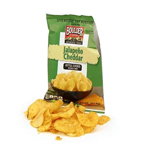 Boulder Canyon Potato Chips - Jalapeno Cheddar 1.5oz Pack of 55 | Gluten-Free, American Flavor thumbnail 1