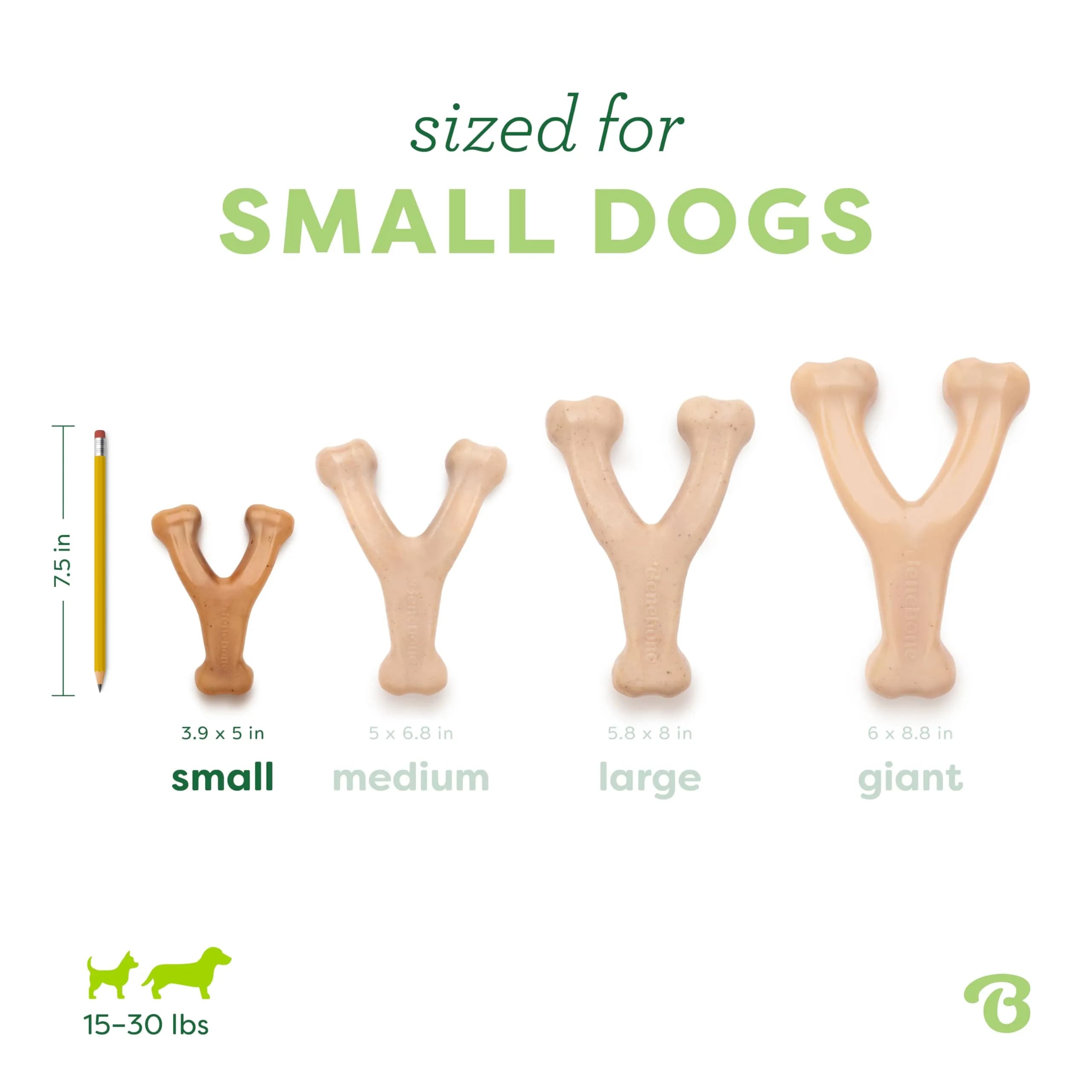 Benebone Wishbone Durable Dog Chew Toy for Aggressive Chewers, Real Chicken Flavor, Small | Tough Nylon Toy for Any Breed - view 4