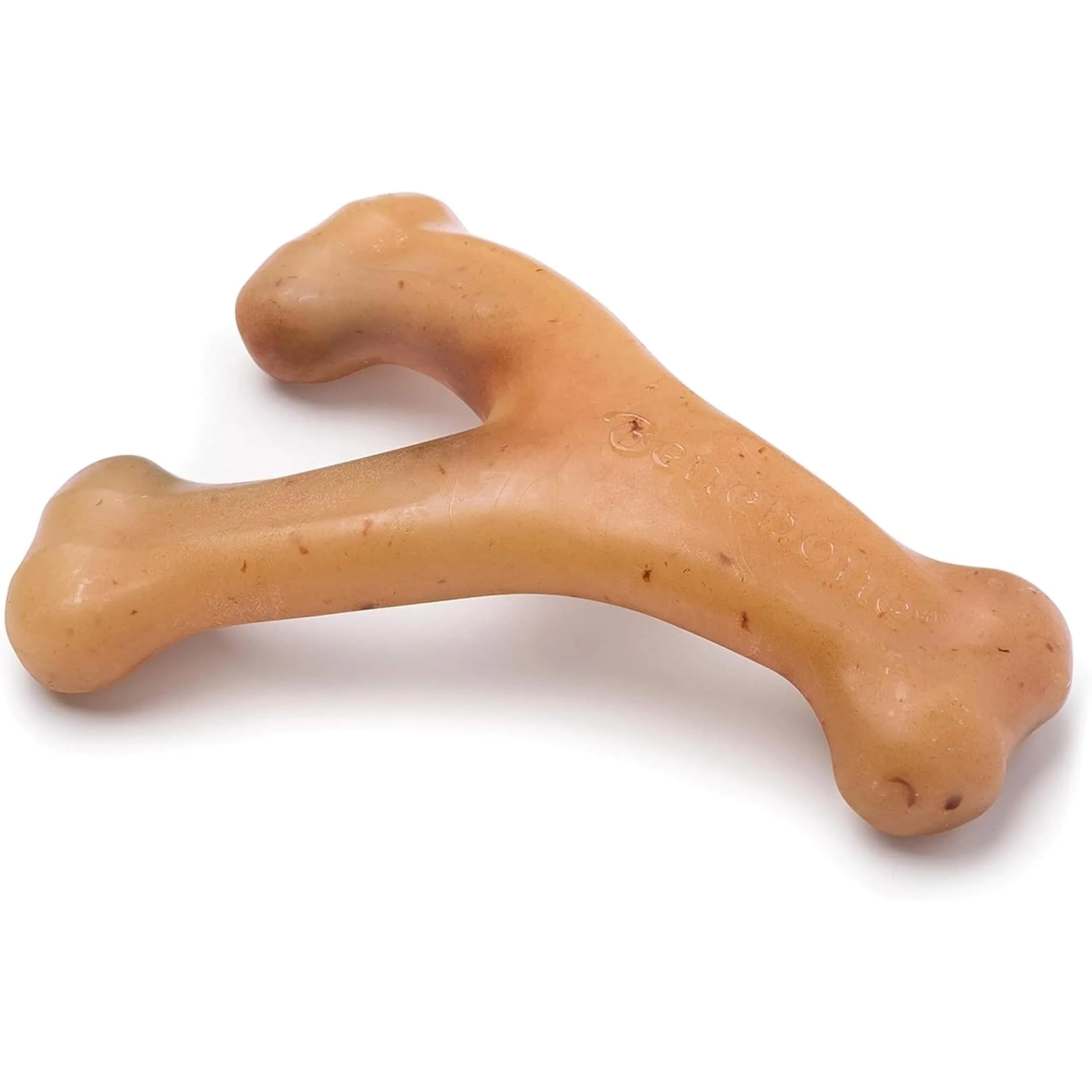 Benebone Wishbone Durable Dog Chew Toy for Aggressive Chewers, Real Chicken Flavor, Small | Tough Nylon Toy for Any Breed