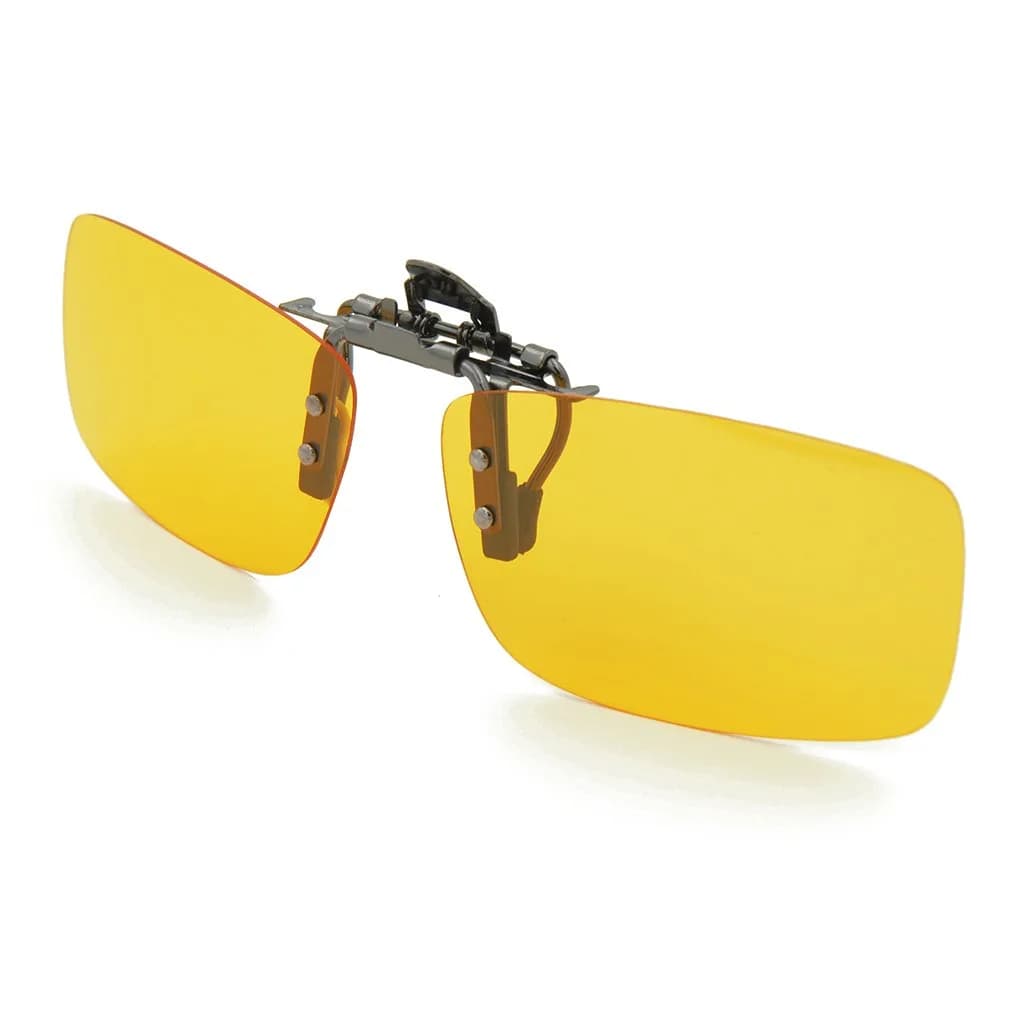 Besgoods Yellow Night Vision Polarized Clip-on Sunglasses 5.31 in (135 mm) | Flip-Up Metal Driving Eyewear - main product image