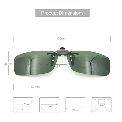 Besgoods Polarized Clip-On Flip Up Sunglasses 60mm (2.36in) | Reduce Glare for Driving & Sports thumbnail 3