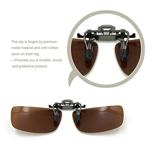 Besgoods Polarized Clip-On Flip-Up Sunglasses 60mm (2.36 inches) | Reduce Glare for Driving & Sports thumbnail 2
