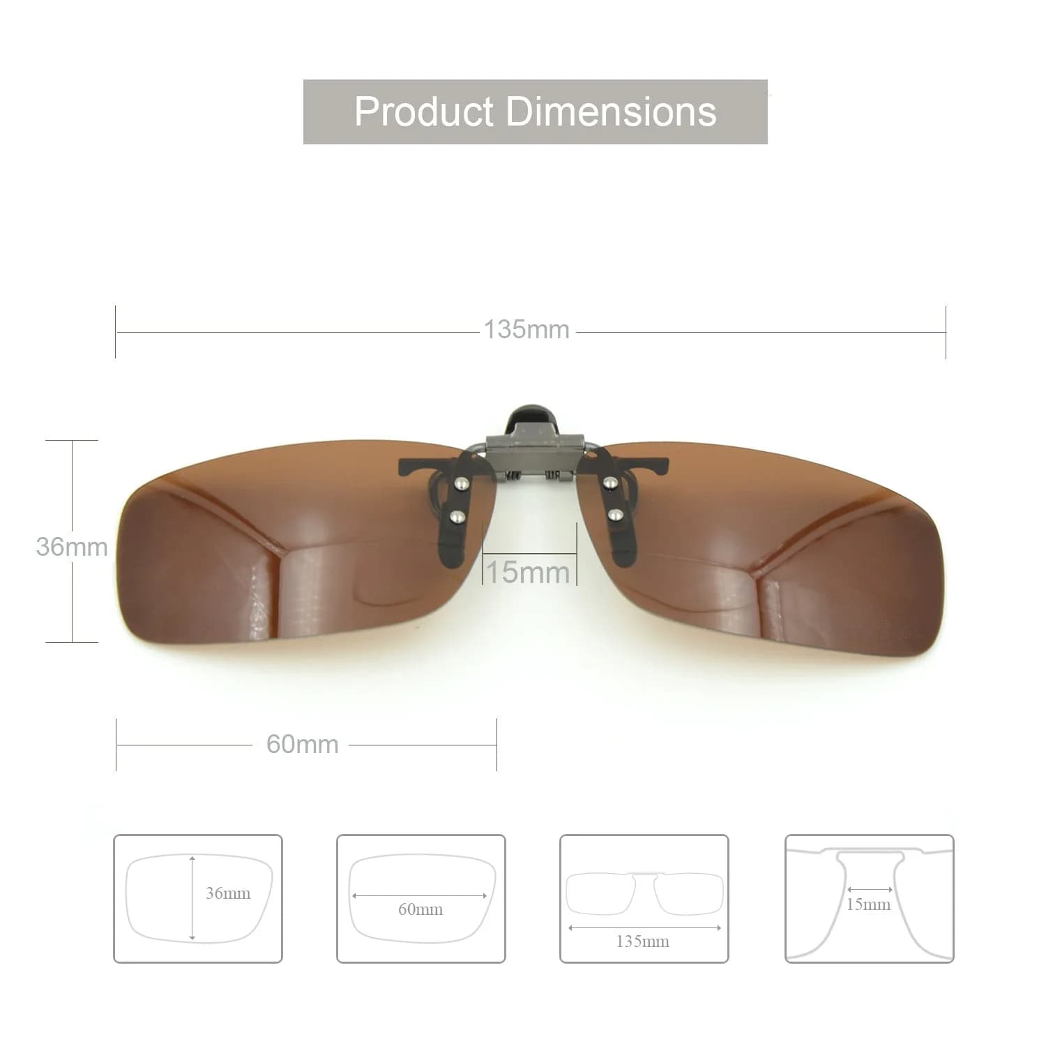 Besgoods Polarized Clip-On Flip-Up Sunglasses 60mm (2.36 inches) | Reduce Glare for Driving & Sports - view 3
