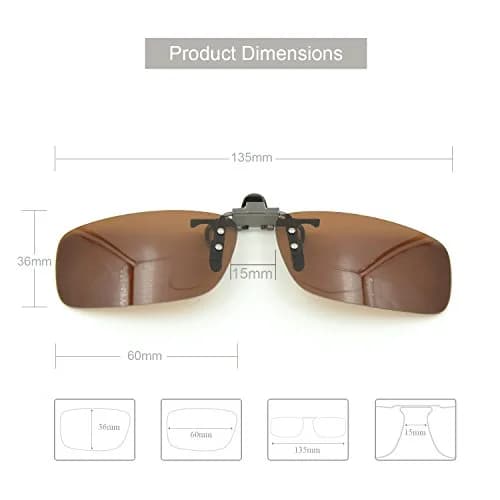 Besgoods Polarized Clip-On Flip-Up Sunglasses 60mm (2.36 inches) | Reduce Glare for Driving & Sports thumbnail 3