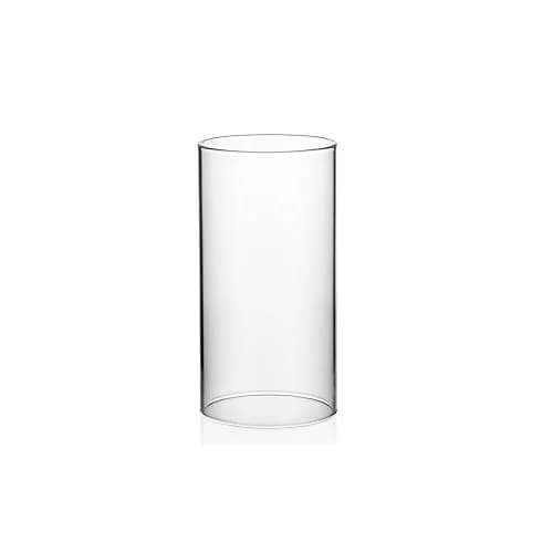 WGVI Hurricane Candle Holder Sleeve, Wide 4" x 8"H | Clear Glass Cylinder, Open Ended, Chimney Tube thumbnail 1