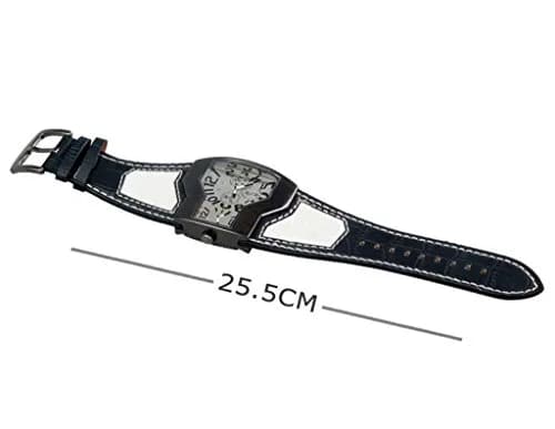 ShoppeWatch Dual Time Analog Quartz Watch 54mm (2.13 inch) | White Leather Band thumbnail 3