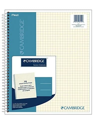 Cambridge Quad Wirebound Notebook 70ct (06194) Pack Of 6 | Ivory Paper, 27.9x21.5cm thumbnail 1