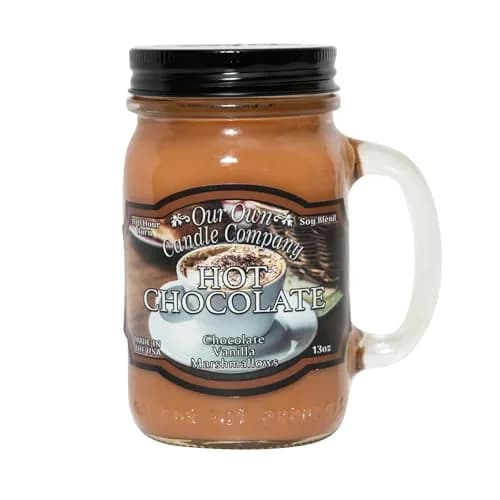 Our Own Candle Company Hot Chocolate Scented Mason Jar Candle, 13 oz | Long Lasting Cocoa & Vanilla Aroma thumbnail 1