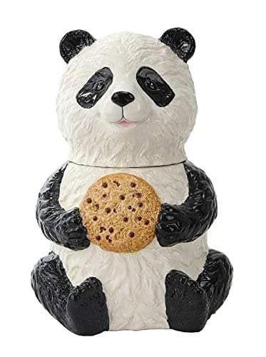 Pacific Giftware Panda Cookie Jar 7" Ceramic Black & White | Airtight Food Storage thumbnail 1
