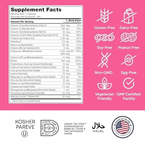 Zahler Total One Prenatal Vitamins 120 Count | Supports Mom & Baby Health thumbnail 4