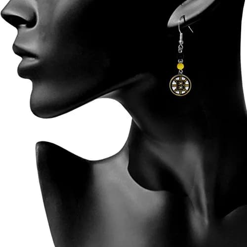 Siskiyou Boston Bruins Fan Bead Dangle Earrings One Size | Team Color, Black thumbnail 2