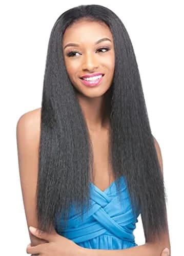 Outre ANNIE 4 (Medium Brown) - Synthetic Half Wig, 22 Inches, Yaki Straight | Natural Look & Easy Style