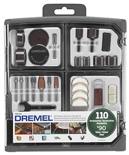 Dremel 709-02 110-Piece All-Purpose Rotary Tool Accessory Kit with Storage Case, Gray | Carving, Sanding, Grinding, Cutting, Polishing thumbnail 1