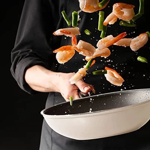 Neoflam Eela 12'' Non Stick Chef's Wok with Glass Lid | PFOA-Free Ceramic Coating, Lightweight & Durable thumbnail 7