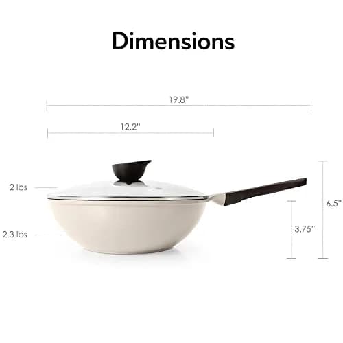 Neoflam Eela 12'' Non Stick Chef's Wok with Glass Lid | PFOA-Free Ceramic Coating, Lightweight & Durable thumbnail 3