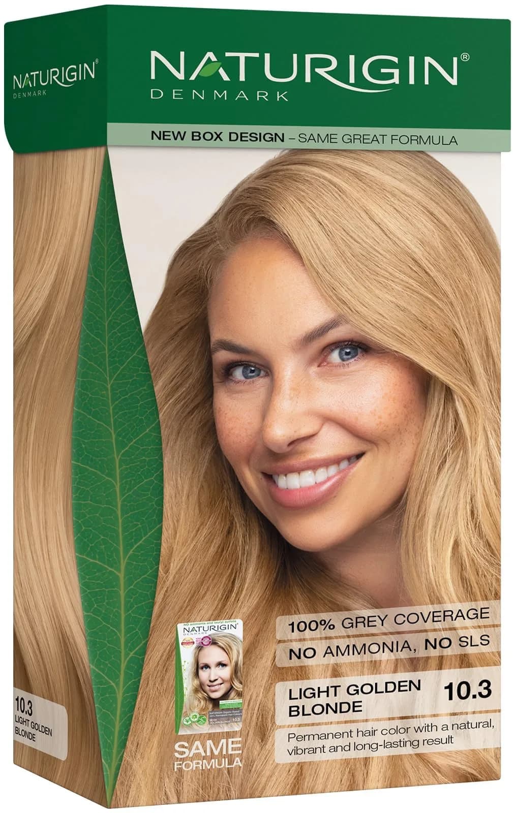 Naturigin Permanent Hair Color 10.3 Light Golden Blonde | Ammonia-Free, 100% Gray Coverage, Nourishing Formula (70-120 chars)