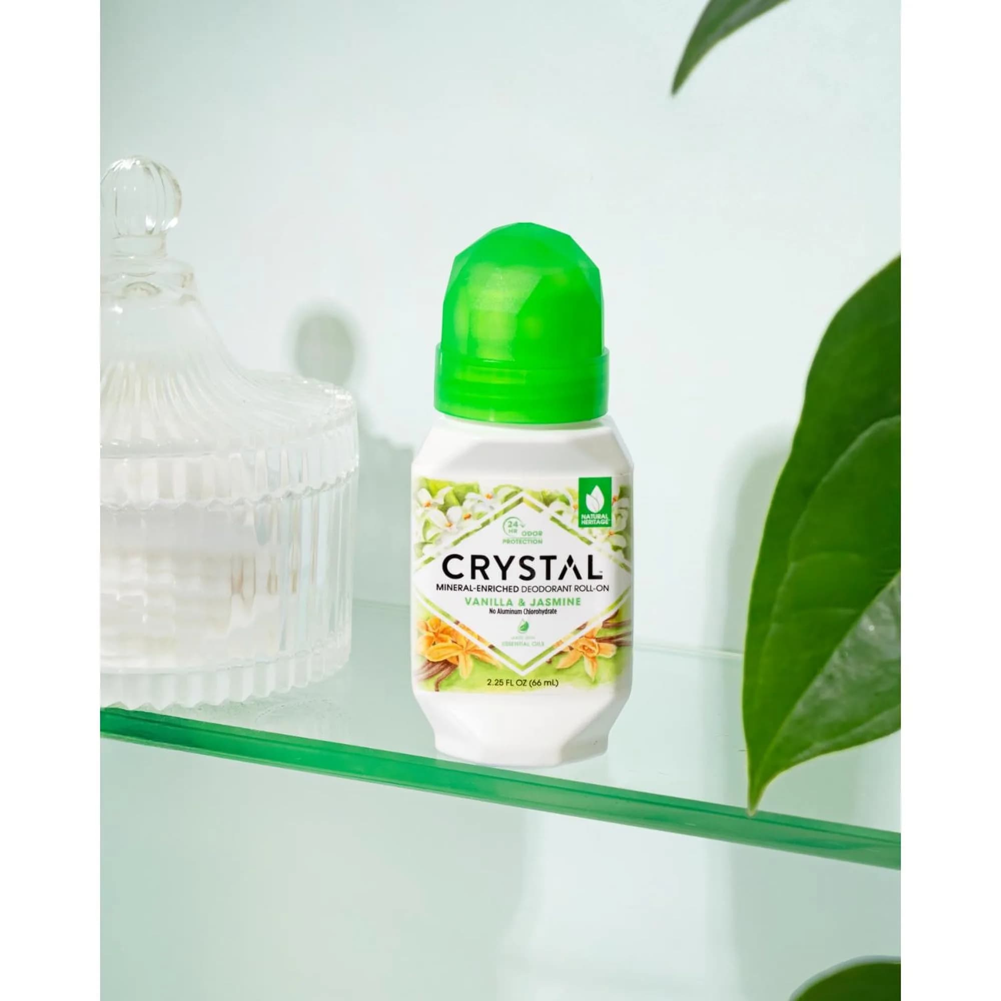 Crystal Essence Vanilla Jasmine Mineral Deodorant Roll-On 66.5ml (2.25 fl oz) | Natural Odor Protection - view 4