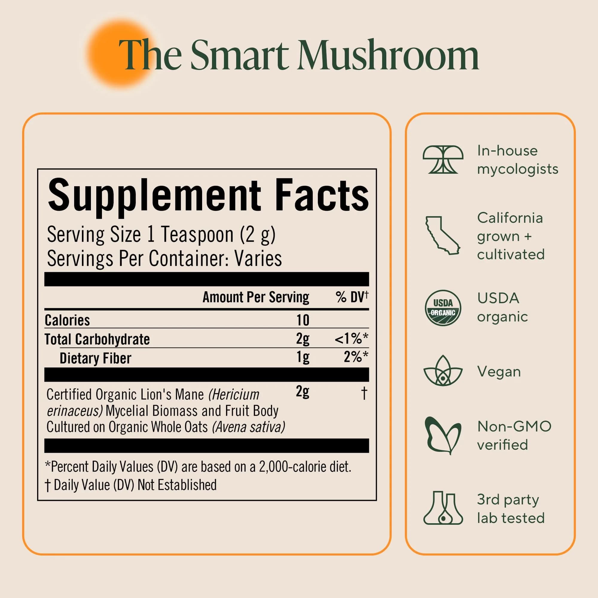 OM Mushroom Superfood Organic Lion's Mane Mushroom Powder 100g (3.5 oz) | Nootropic for Focus & Memory - view 7