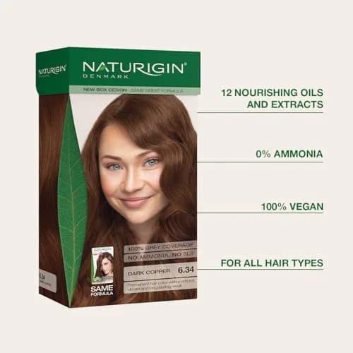 Naturigin Ammonia Free Permanent Hair Color 3.88 Fl Oz | Long-Lasting Copper Shade, Nourishing & Vegan (70-120 chars) thumbnail 5