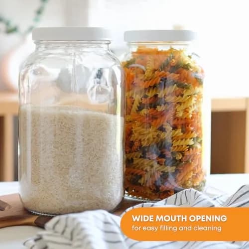 FastRack 1 Gallon Glass Jar with Lid | Wide Mouth Food Storage Container thumbnail 3