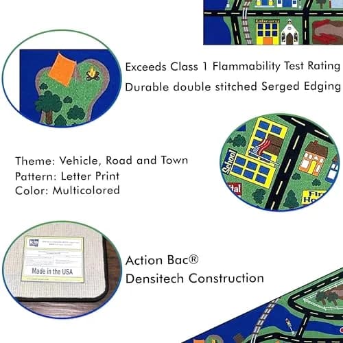 KIDCARPET.COM Total Transportation Play Mat Rug, 6' x 8'6" Rectangle | Child-Safe, Commercial-Grade Play Rug thumbnail 7