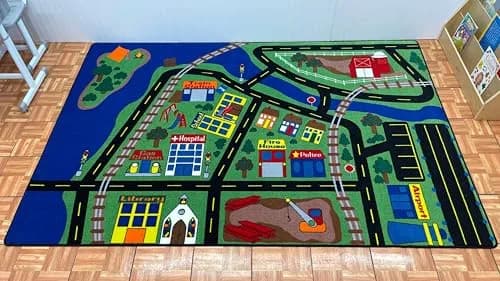 KIDCARPET.COM Total Transportation Play Mat Rug, 6' x 8'6" Rectangle | Child-Safe, Commercial-Grade Play Rug thumbnail 2