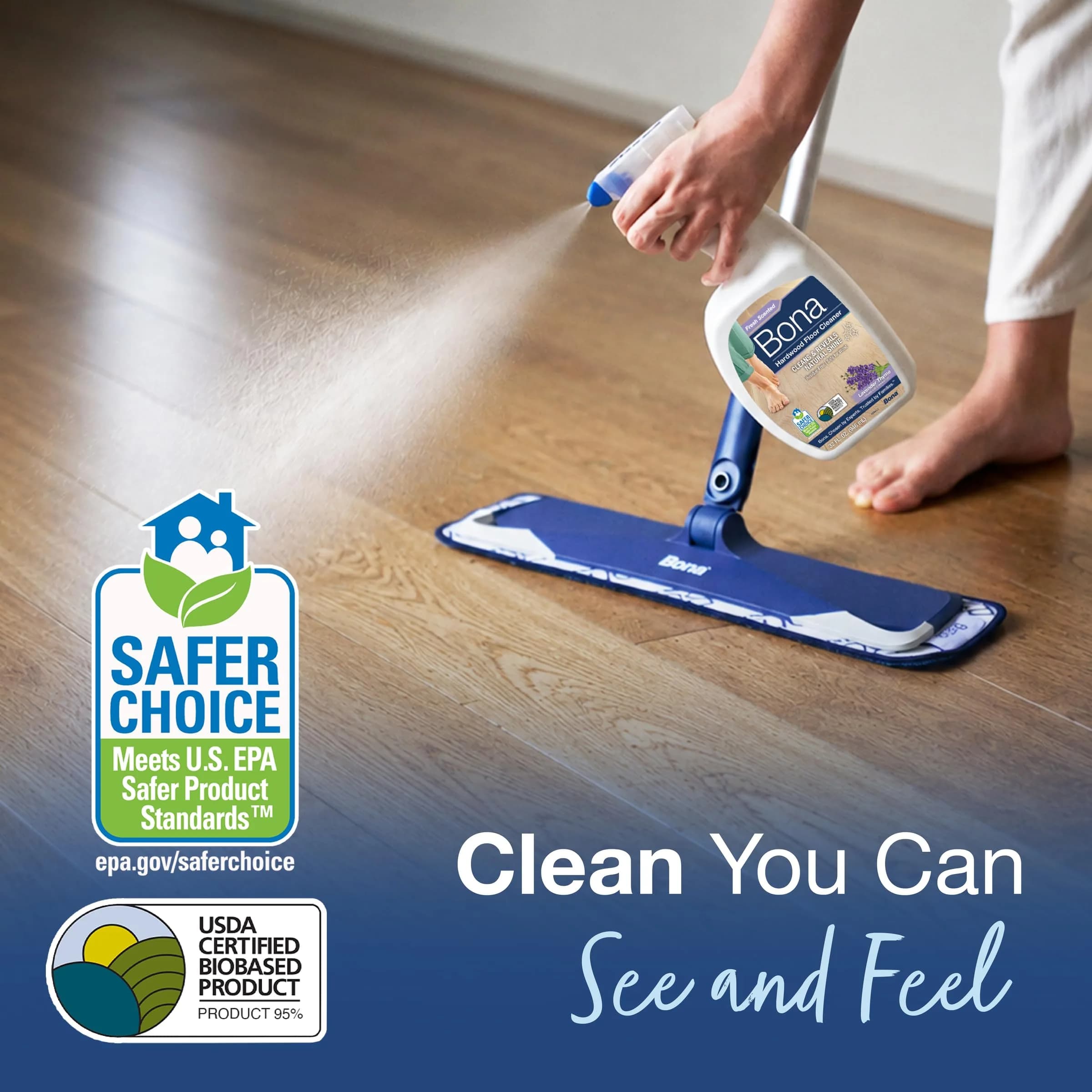 Bona Hardwood Floor Cleaner Spray, Unscented, 96 fl oz (Pack of 1) | Residue-Free Cleaning for Wood Floors - view 4